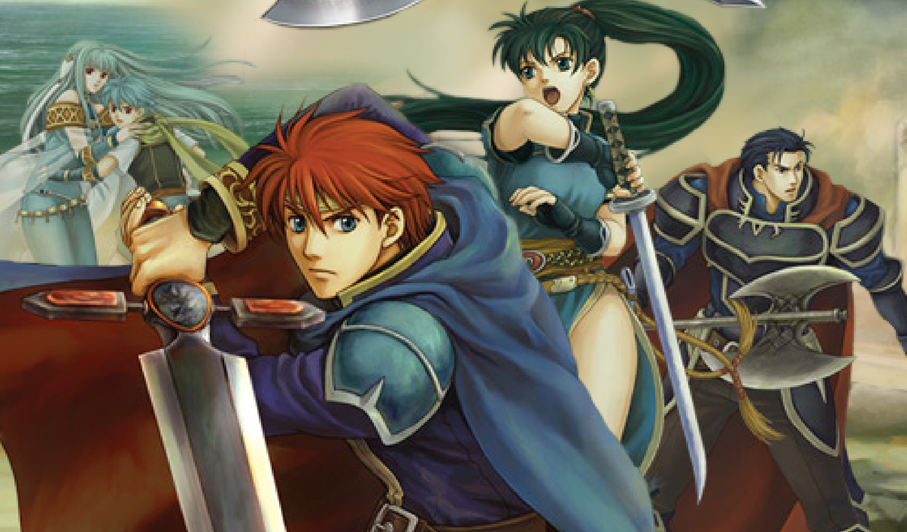The Official Picture of Fire Emblem: The Blazing Blade featuring its characters, one of the best emulator games for Android. 