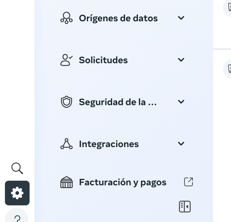 Seleccionando el menú de "Facturacion y pagos" en Facebook Business Manager