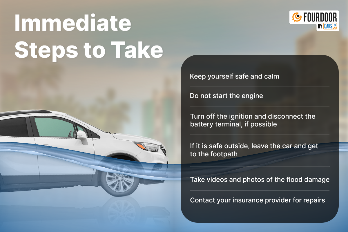 Immediate steps to take when car is flooded