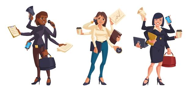 Free Vector | Business women with many hands isolated