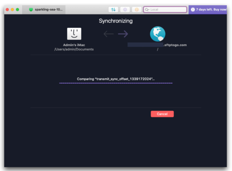 transmit 5 sftp to go mac sync setup