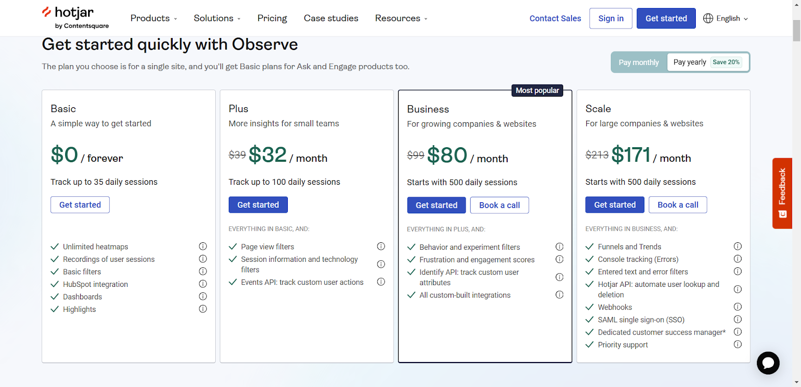 Hotjar Pricing