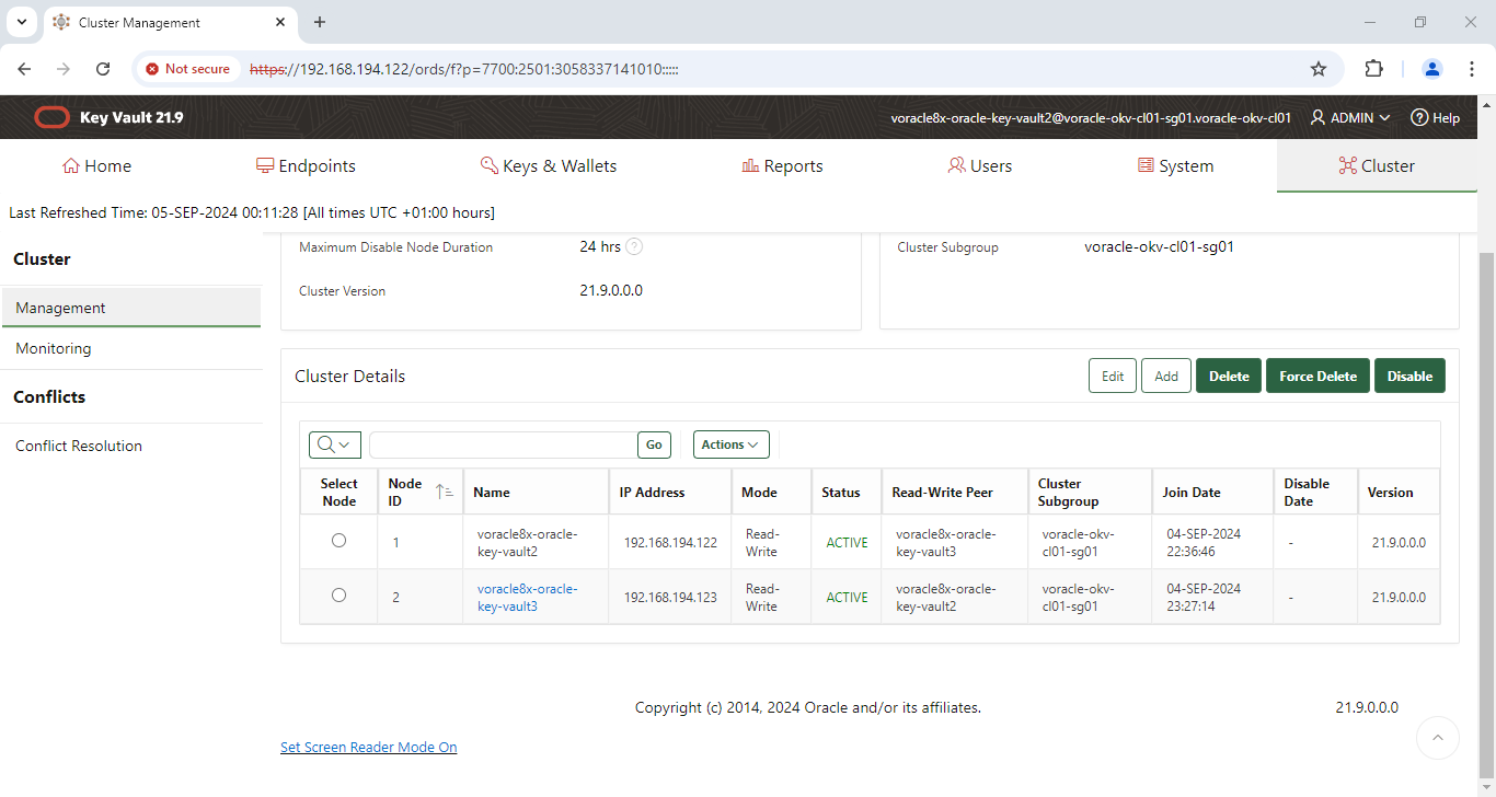 Cluster Management - Google Chrome