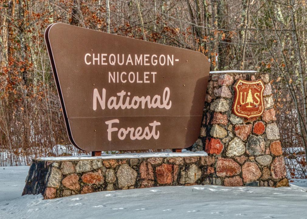 Chequamegon-Nicolet is a National Forest sign.