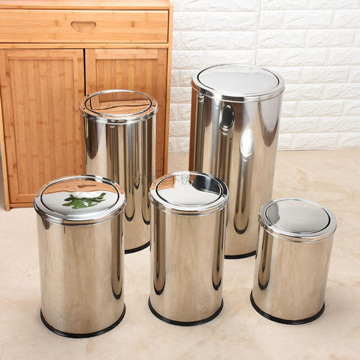 Thùng rác inox lật tay