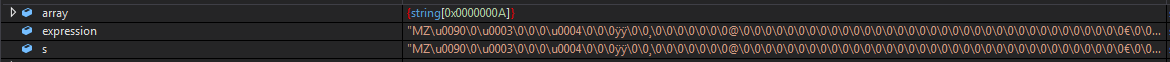 array 
expression 
(string[OxOOOOOOOA] 