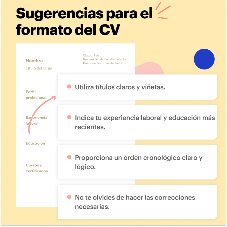 sugerencias para el formato del cv