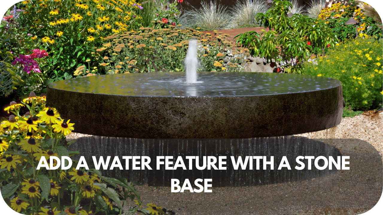 Tranquil water feature flowing over a beautifully crafted stone base.