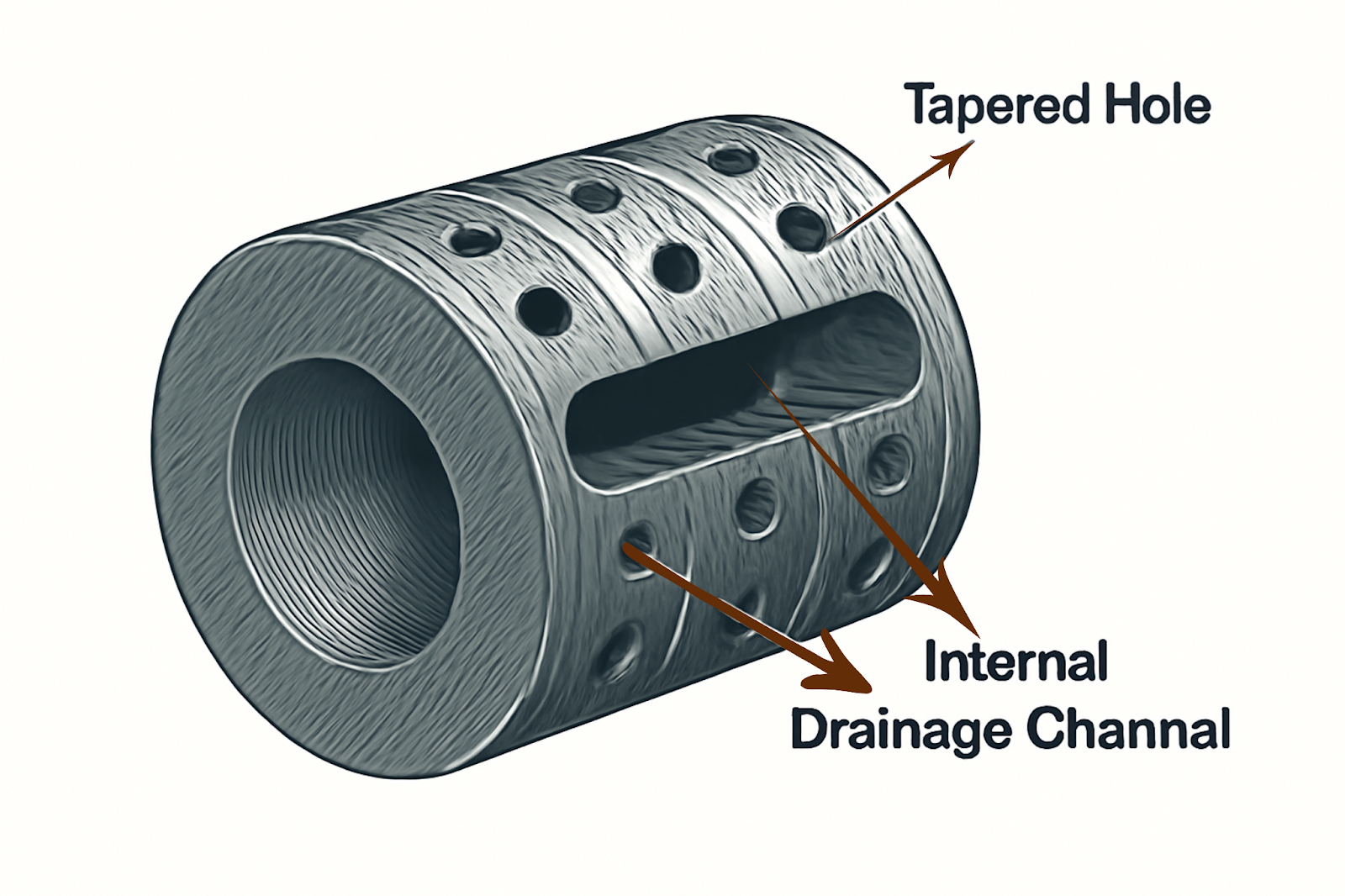 Drainage features of sugar mill lotus rollers