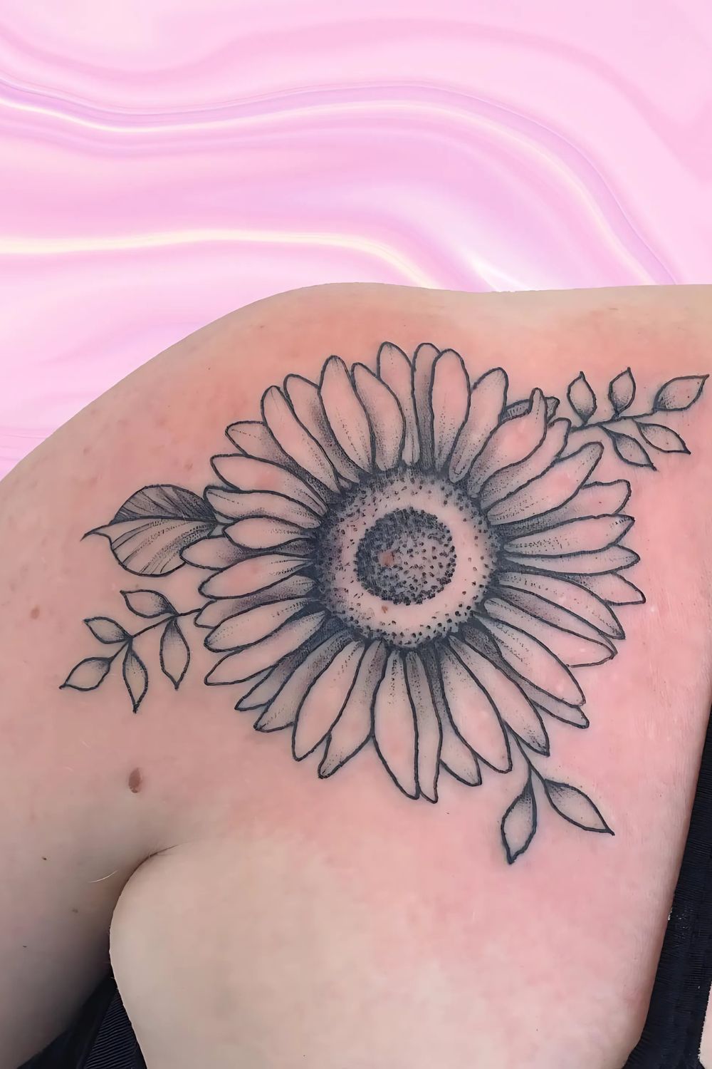Sunflower Front Shoulder Tattoo