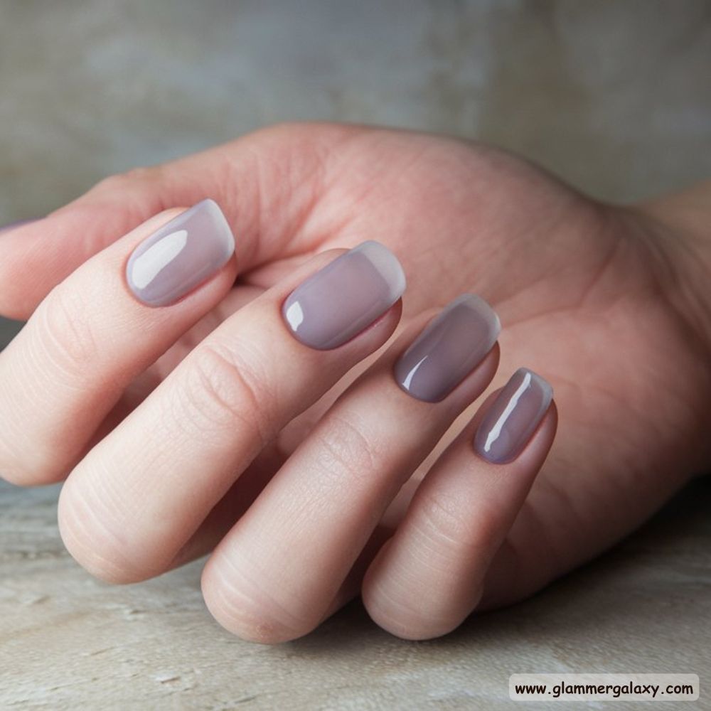 Winter Gray Nails having Fun Jelly Nails