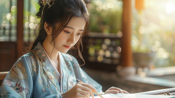 Mujer elegante con kimono tradicional fotografiada bajo la luz dorada del verano, mostrando la belleza de la vestimenta tradicional japonesa en climas cálidos.