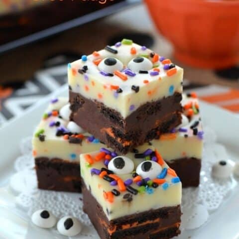 Spooky Chocolate Vanilla Oreo Fudge