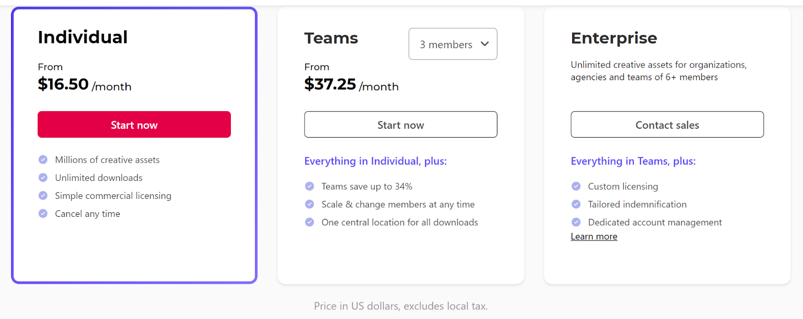 EnvatoElements Pricing information