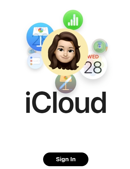 Screenshot of the iCloud sign-in page