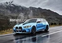 BMW M3 CS Touring Rendered In Mexico Blue Ahead Of 2025 Launch