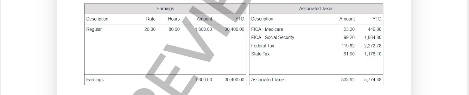 Paystub Example