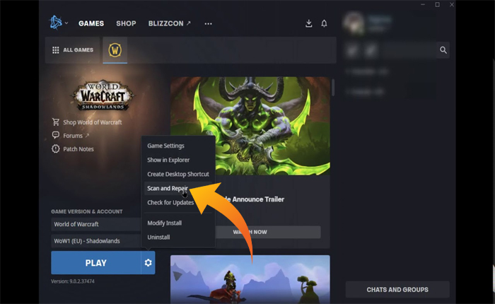 WoW Error Retrieving Character List