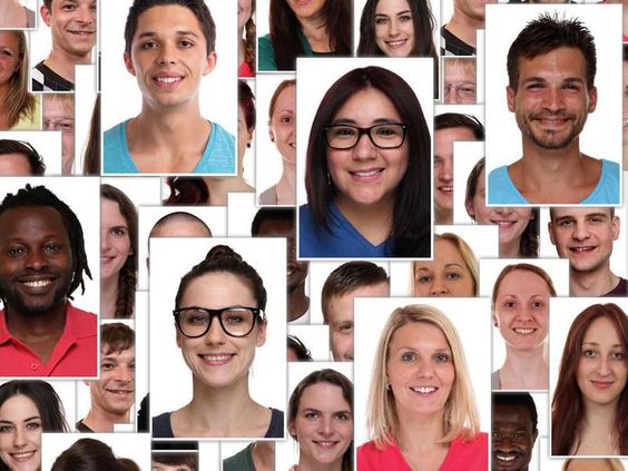 This may contain: a collage of people with different facial expressions and hair styles, all smiling for the camera