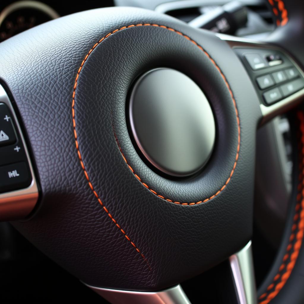 Steering wheel cover with decorative stitching pattern