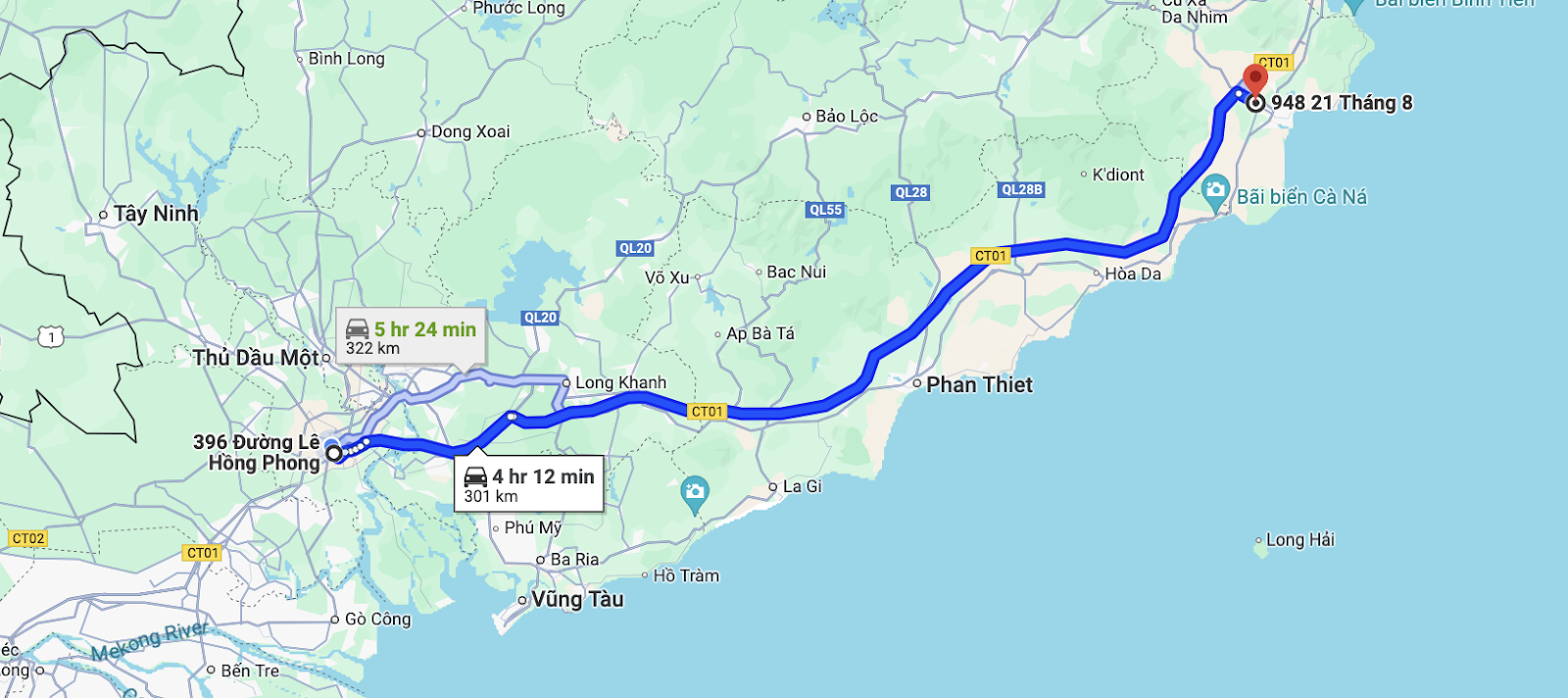 route of tuan tu bus from sai gon to phan rang