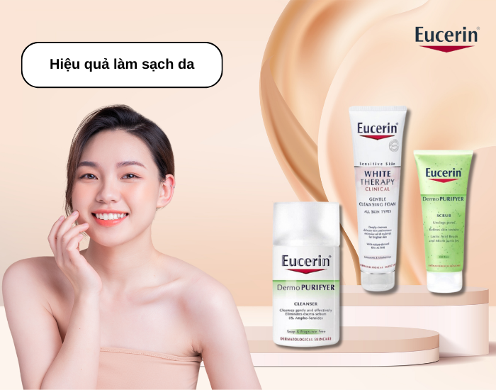 Hiệu quả làm sạch da mỹ phẩm eucerin