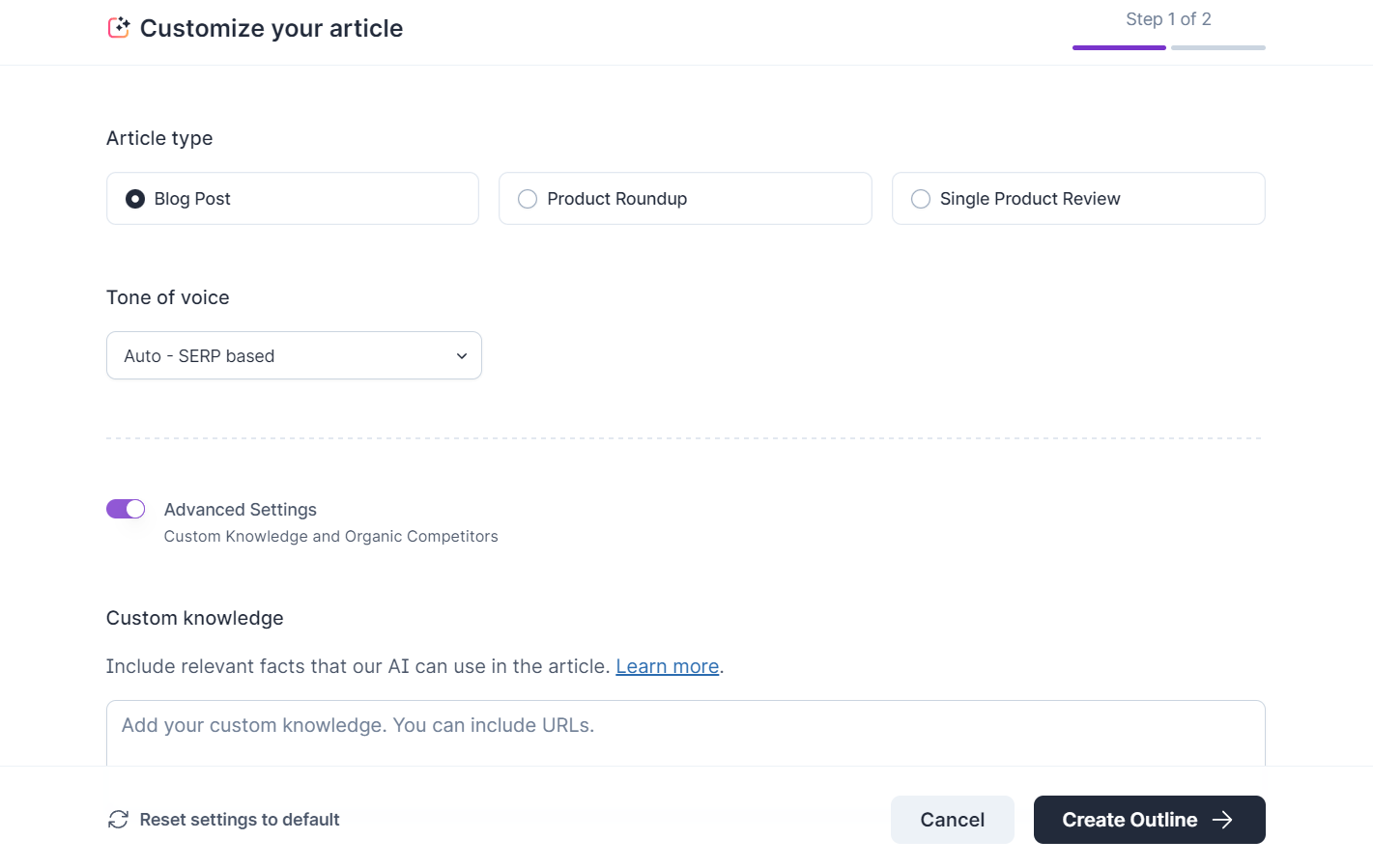 Surfer content format options