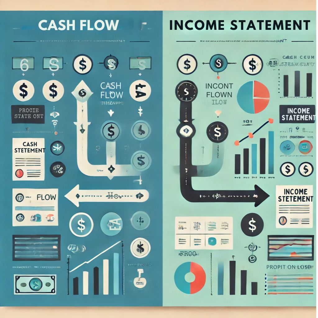 difference between cash flow and income statement
