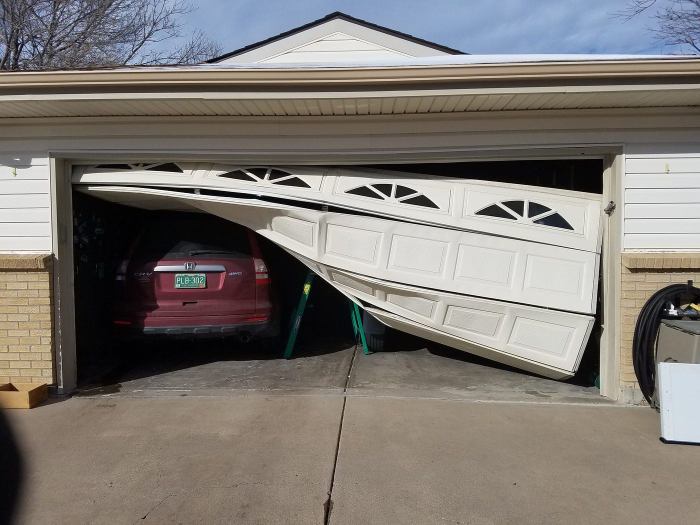 garage door off track