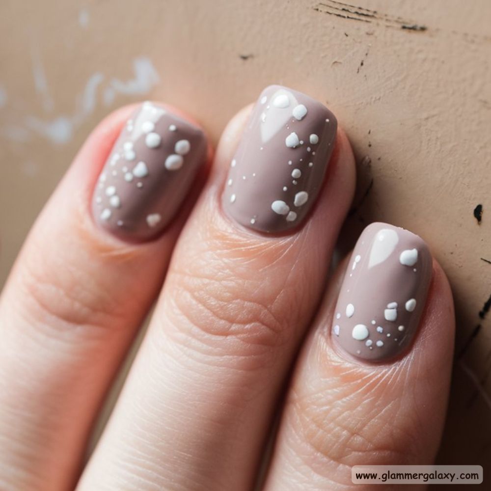 Neutral Winter Nails having Soft Taupe Tones
