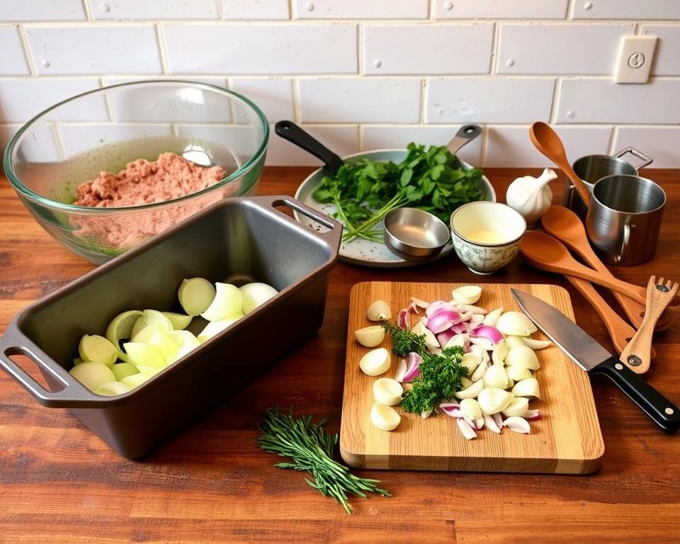 french onion meatloaf tools