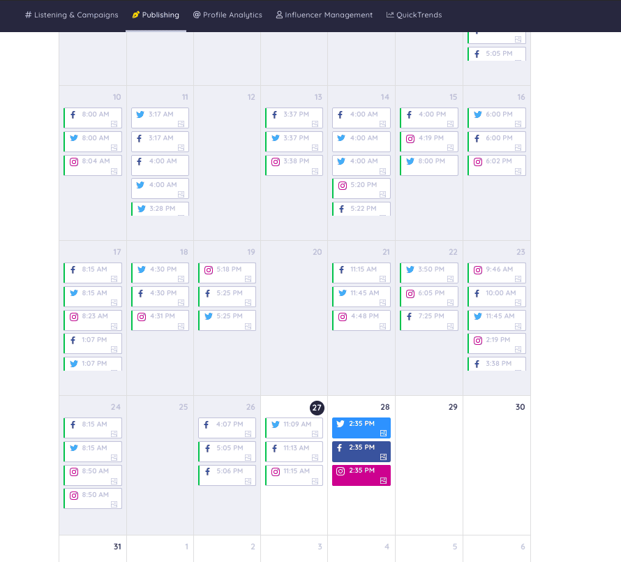 Keyhole social media scheduling tool
