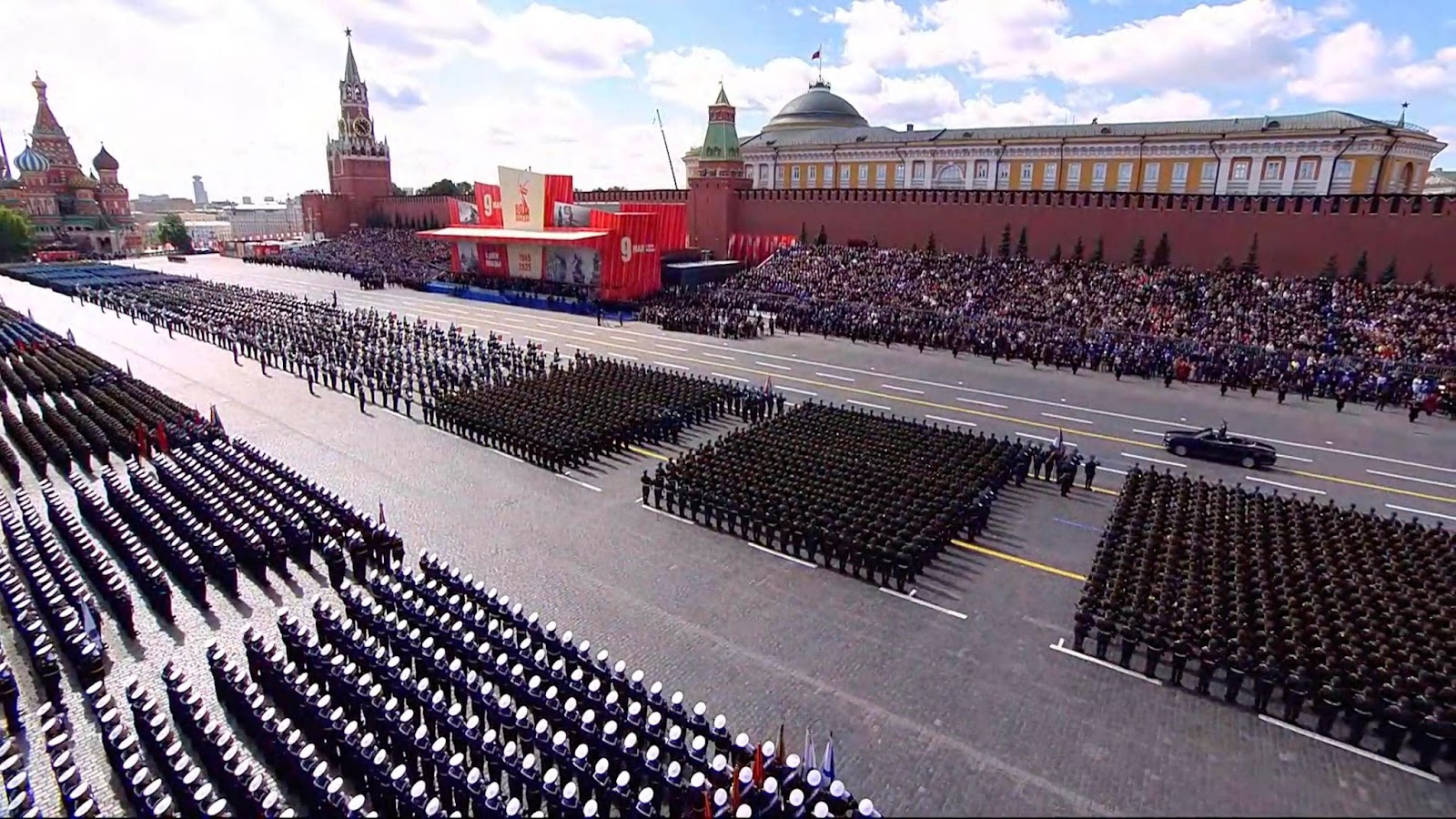 Troops march in Red Square in celebration of the 80th anniversary of the ending of World War II in Europe. Credit: kremlin.ru