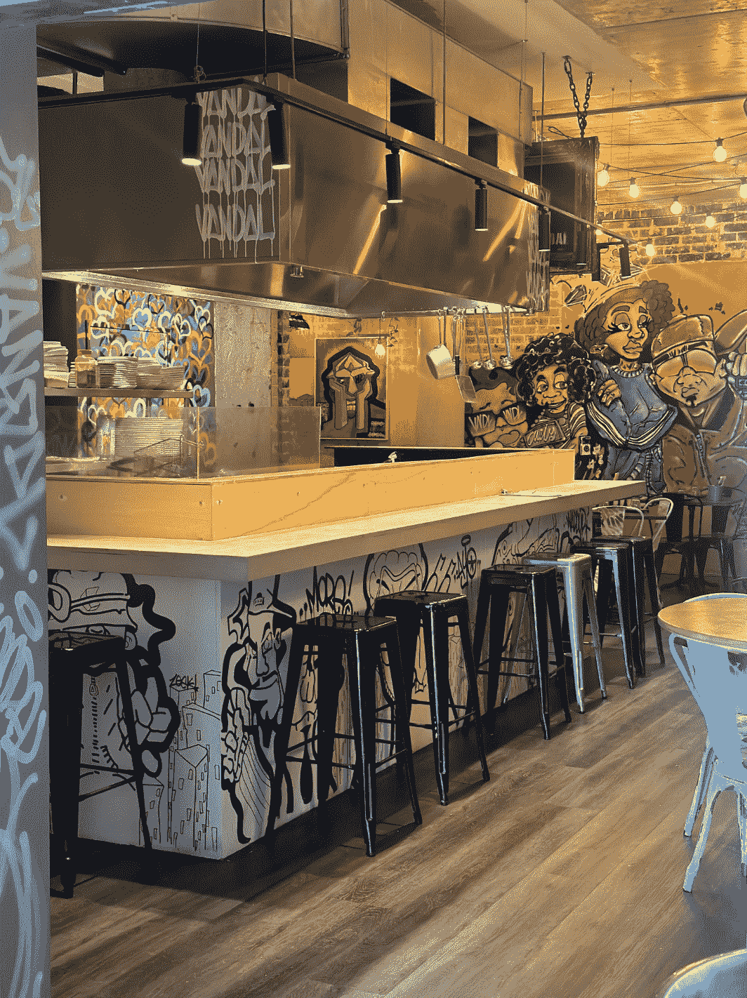 Inside Vandal Taqueria restaurant 
