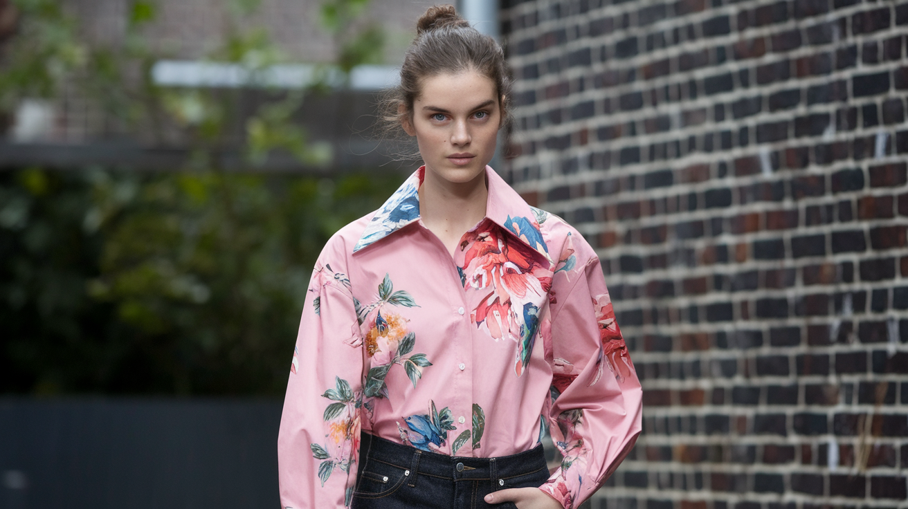 Happy Days Shirt Pink with Flowers