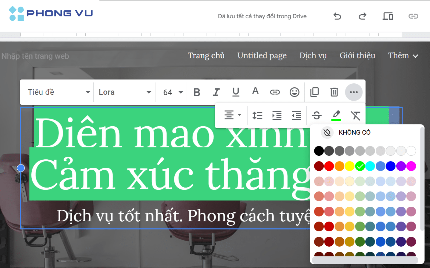 Tùy chỉnh thay đổi màu sắc phông chữ để tăng tính sáng tạo 