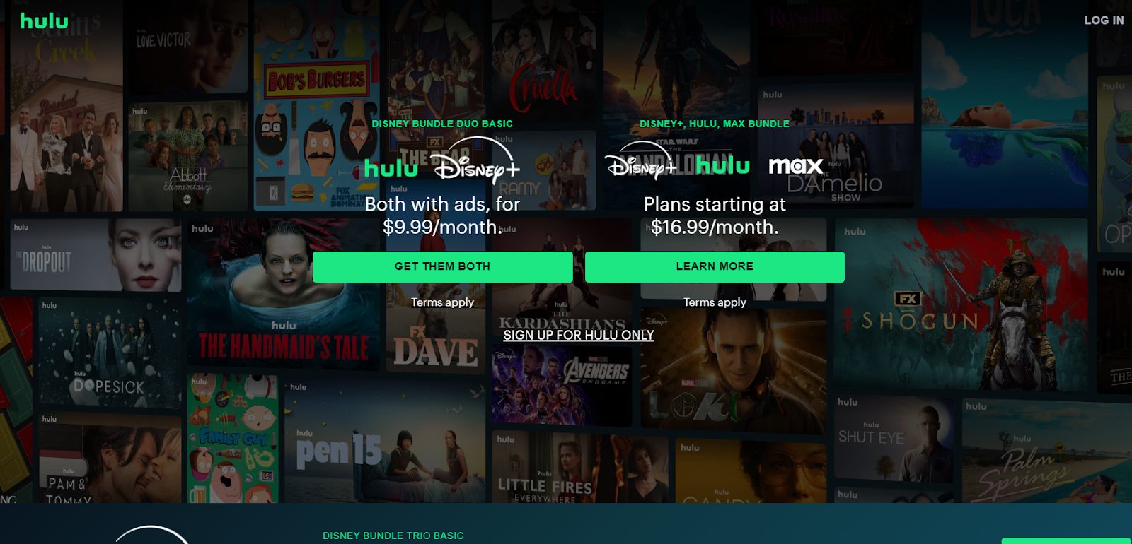 Hulu Official Website Dashboard