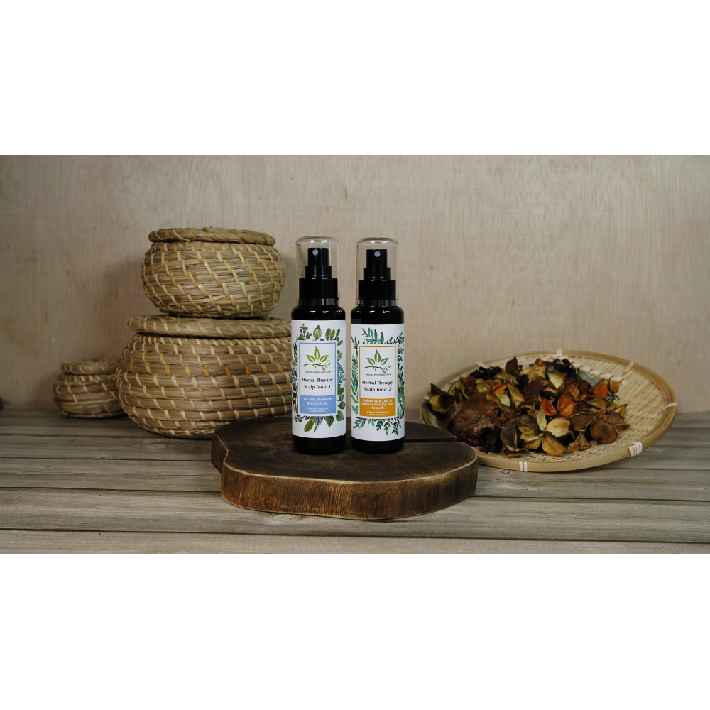 Natural Herbal Hair Care - Herbal Therapy Scalp Tonic Set