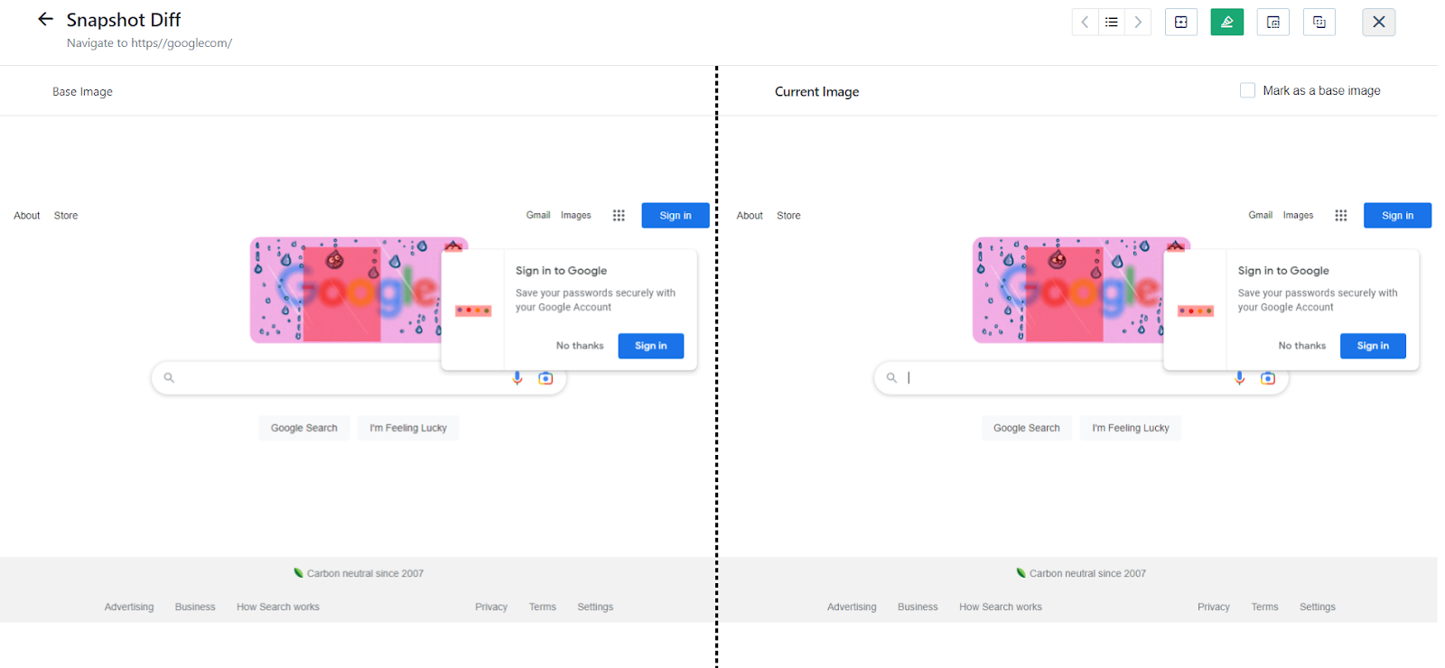 Automated visual testing tool - Testsigma