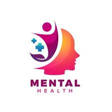 This contains an image of the  logo for mental health, with a woman's head and cross on it