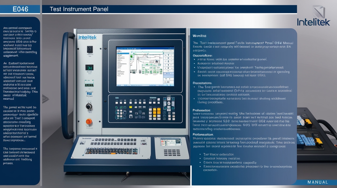 Test Instrument Panel E046 Intelitek Manual