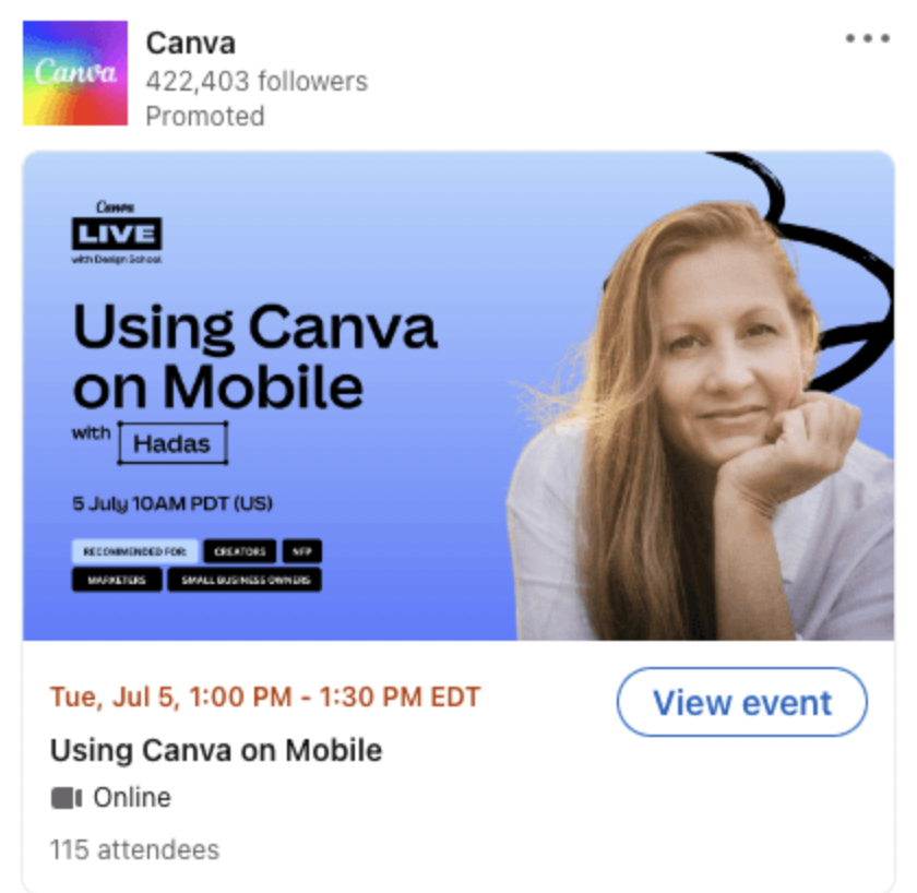 Canva Webinar Ad