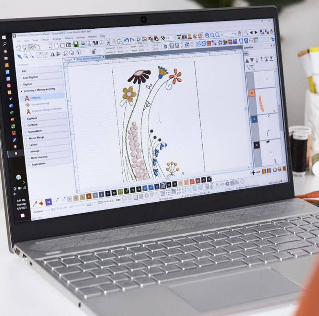 Intuitive Interface with Customizable Views On bernina embroidery software