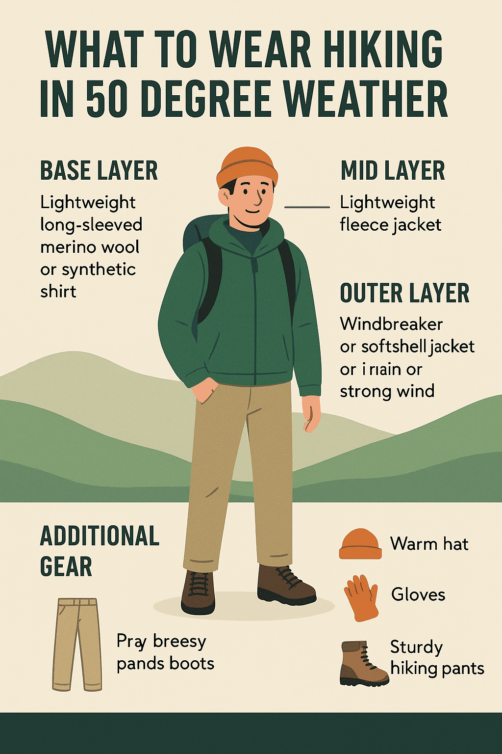 What to Wear Hiking in 50 Degree Weather: Your Guide (Infographics)