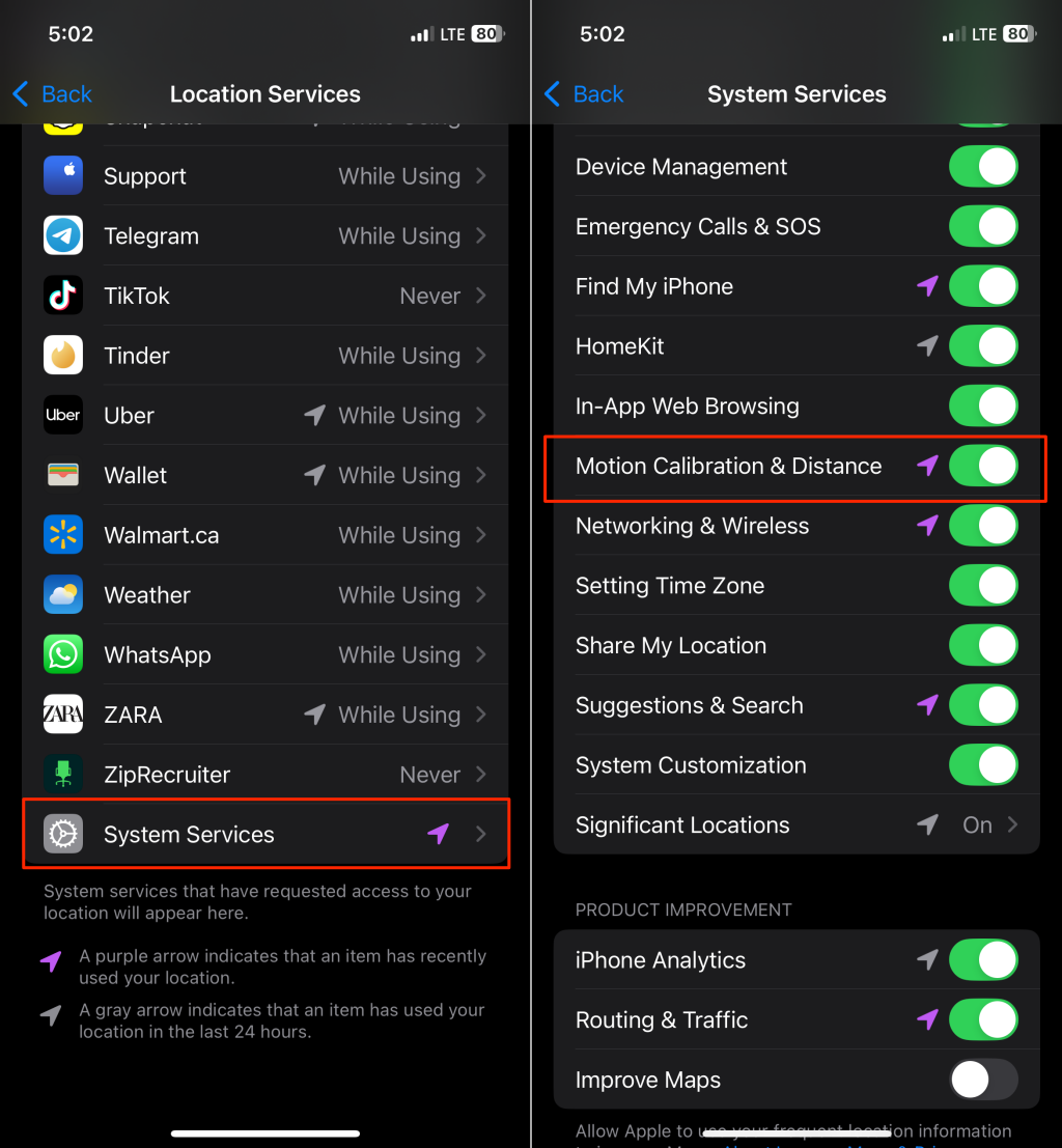 Steps to change Location Services settings on an iPhone