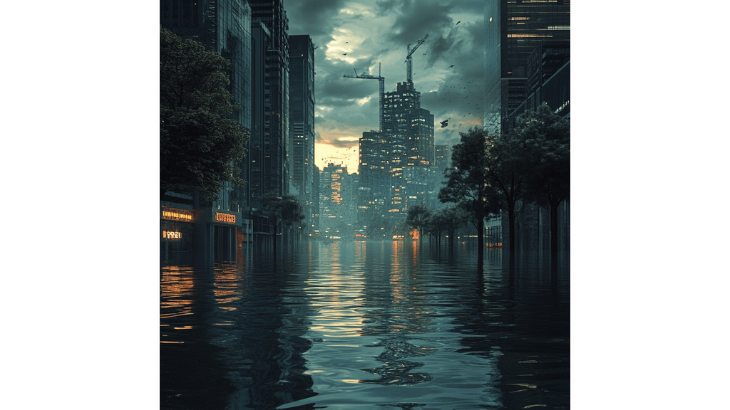 A flooded city 