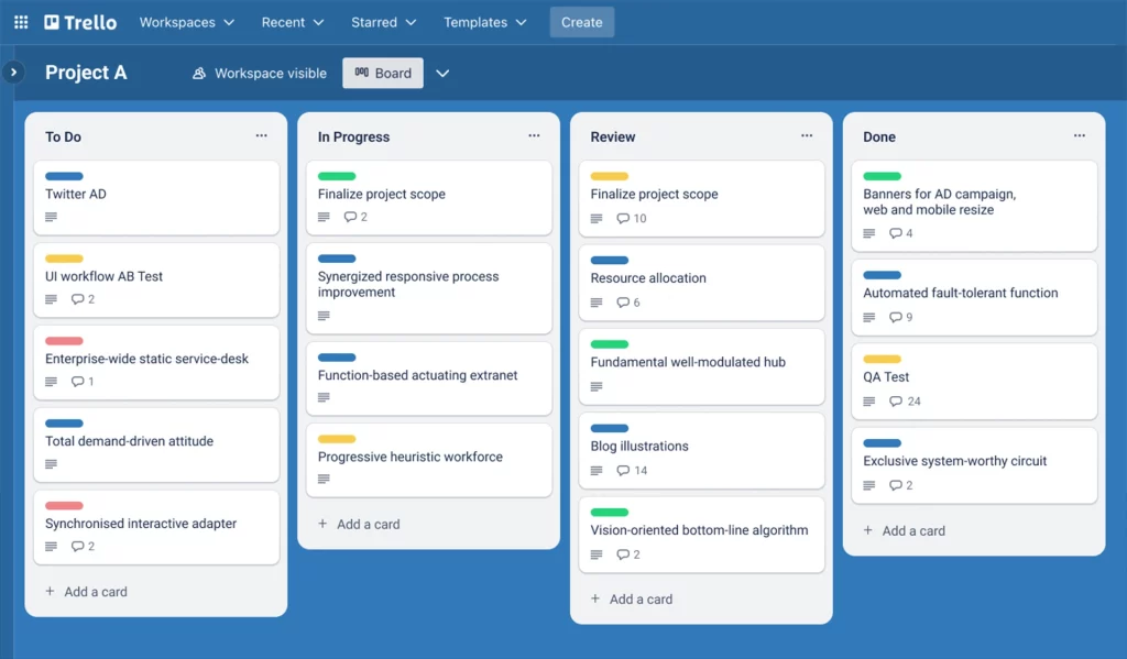 Trello - example of enterprise mobile app