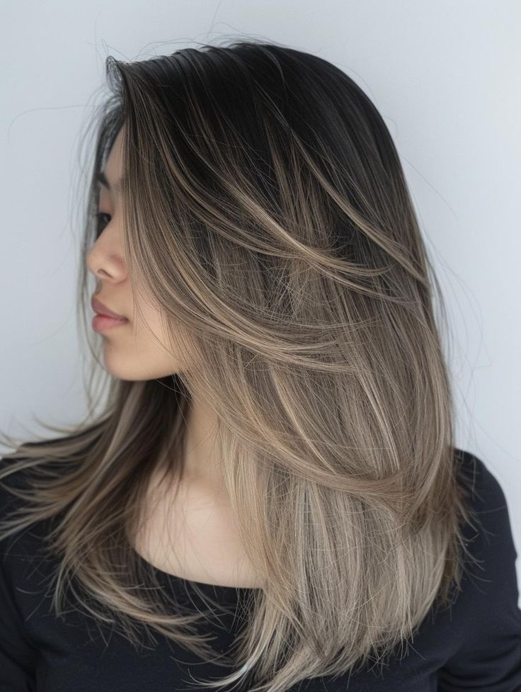 Asian Balayage for Straight Hair