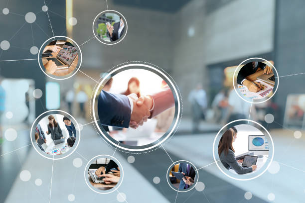 Business network concept. Business network concept. japan tech stock pictures, royalty-free photos & images
