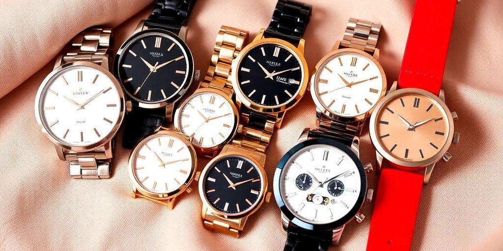 Elegant women's watches in various trendy styles.